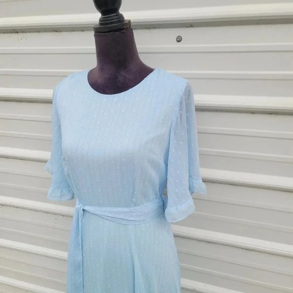 Mello Day Nordstrom Womens Light Blue Flovy Flattering Formal Dress Hi Low Sz S - Picture 12 of 13